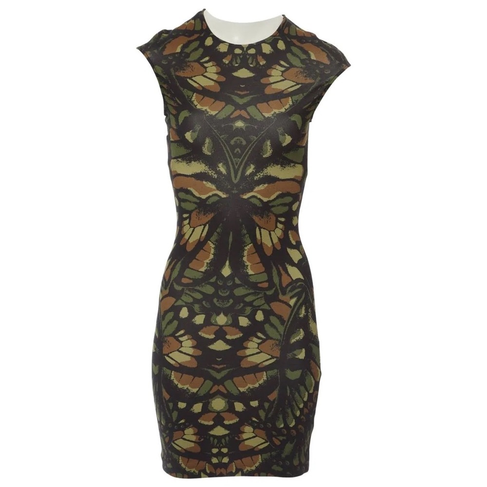 Authentic McQ Alexander McQueen 
Sleeveless camouflage print mini dress